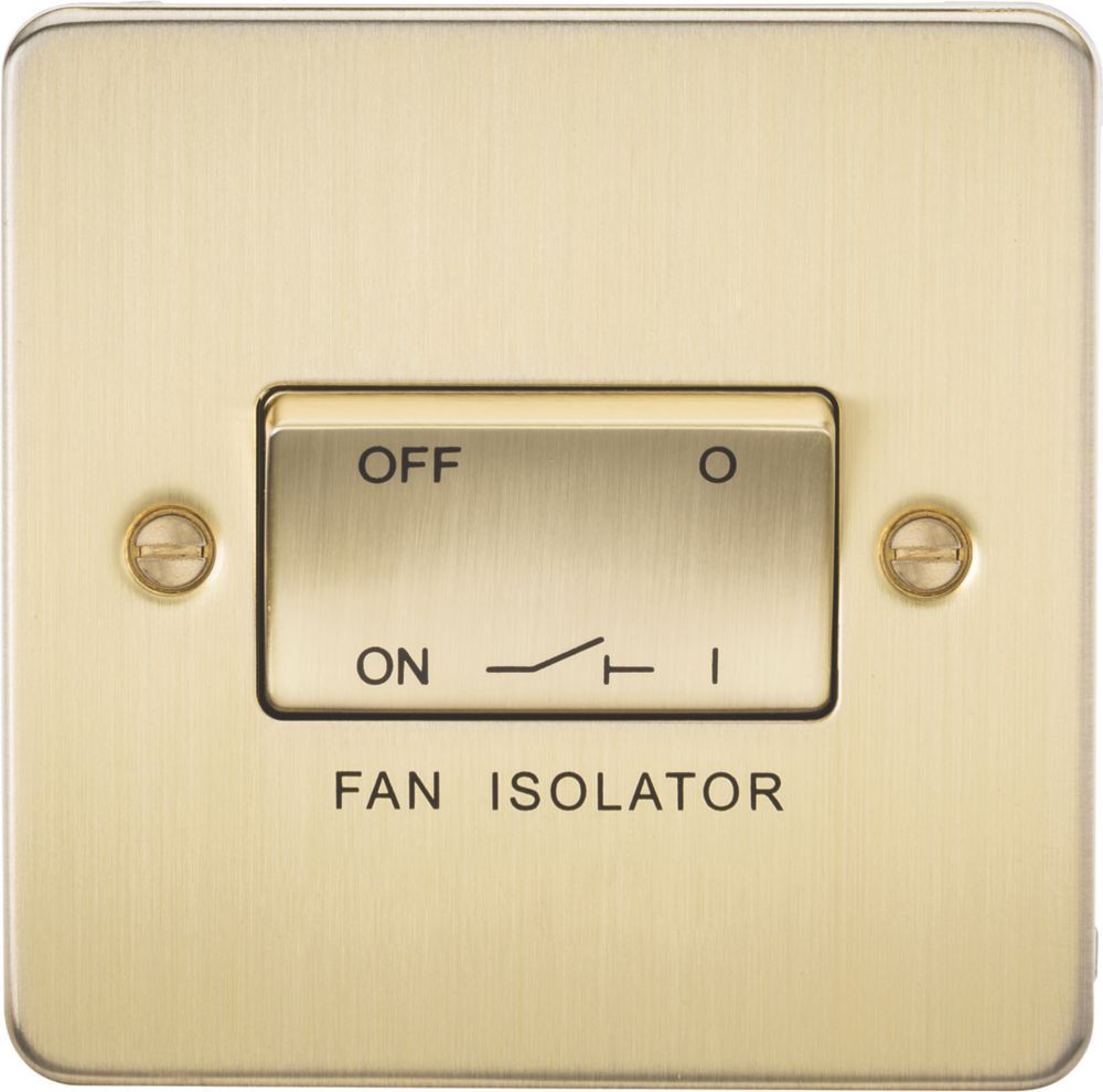 Image of Knightsbridge 10AX 1-Gang TP Fan Isolator Switch Brushed Brass 