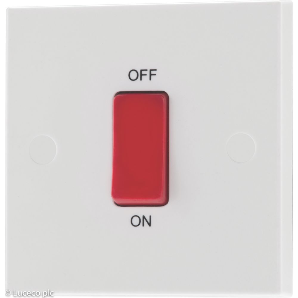 Image of British General 900 Series 45A 1-Gang DP Cooker Switch White 