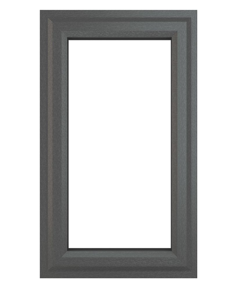Image of Crystal Left-Hand Opening Clear Triple-Glazed Casement Anthracite on White uPVC Window 610mm x 965mm 
