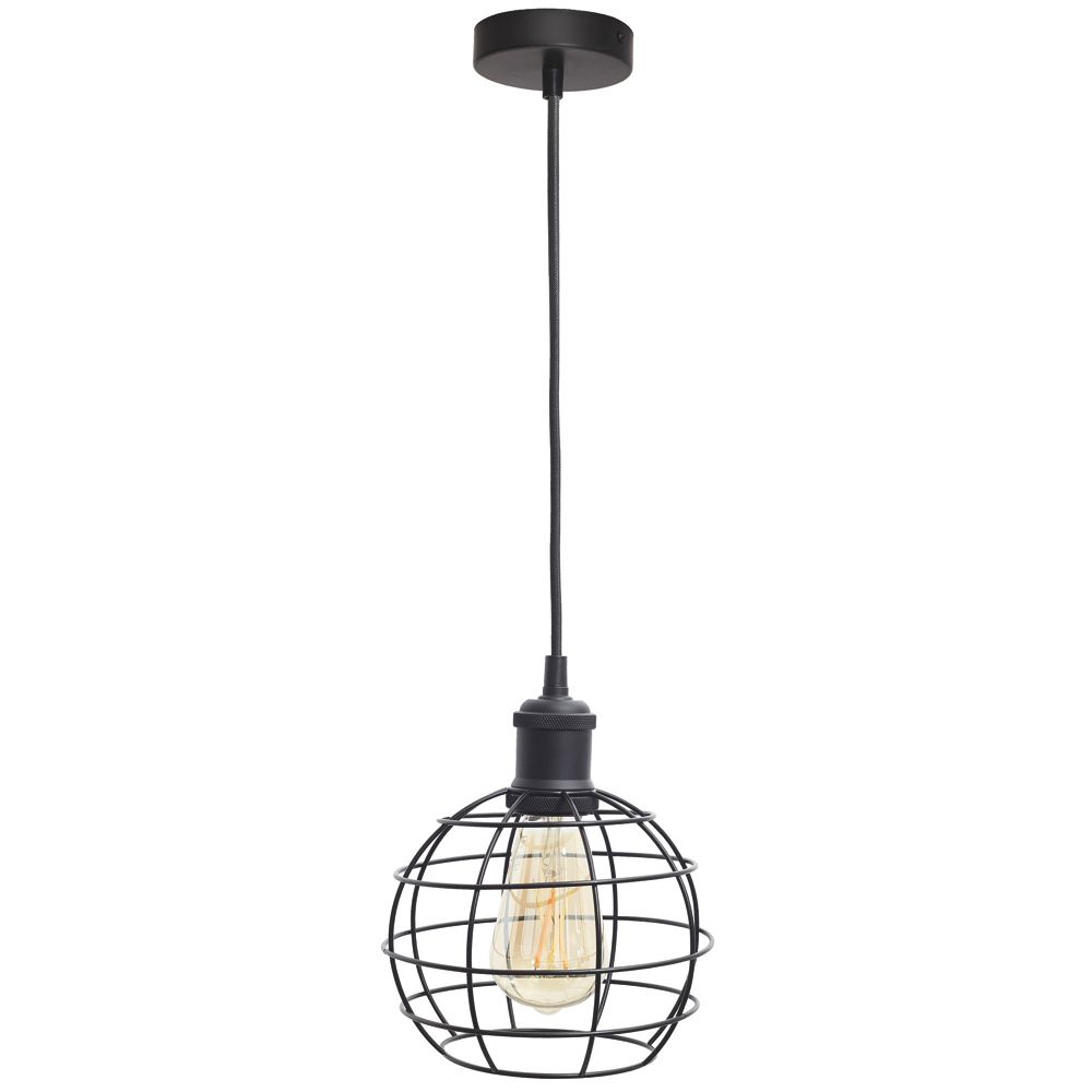 Image of 4lite WiZ Connected LED Decorative Birdcage Smart Pendant Light Black 6.5W 720lm 