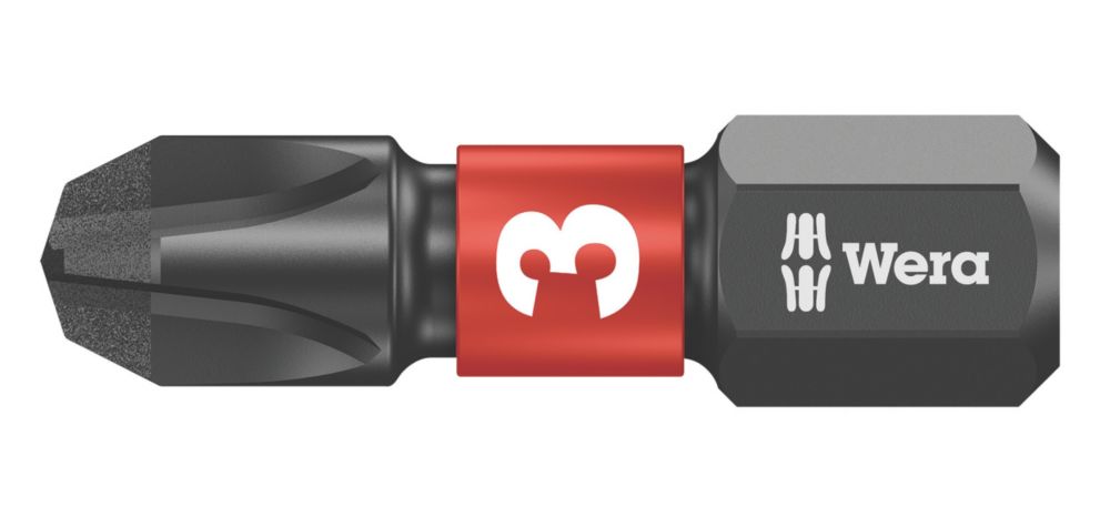 Image of Wera Impaktor 851/1 1/4" 25mm Hex Shank PH3 TriTorsion Screwdriver Bit 