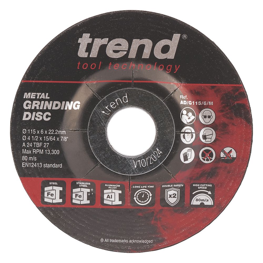 Image of Trend AD/G115/6/M Metal Grinding Discs 4 1/2" 
