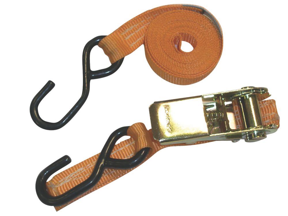 Image of Van Guard Ratchet Tie-Down Straps with Hooks 2.5m x 25mm 2 Pack 
