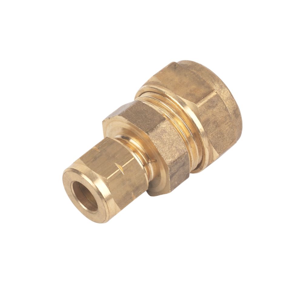 Image of Flomasta Brass Compression Reducing Coupler 15mm x 8mm 