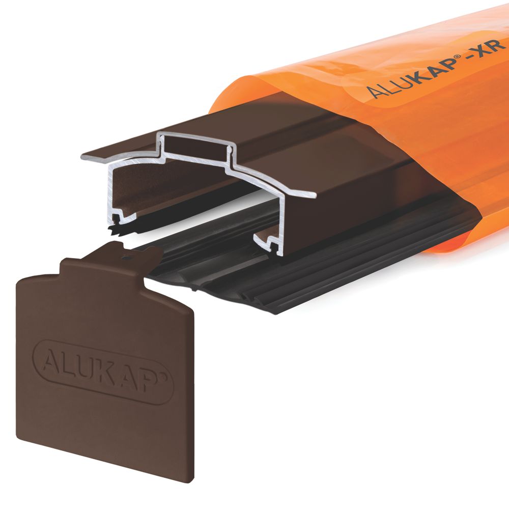 Image of ALUKAP-XR Brown Glazing Hip Bar with Gasket 3000mm x 80mm 