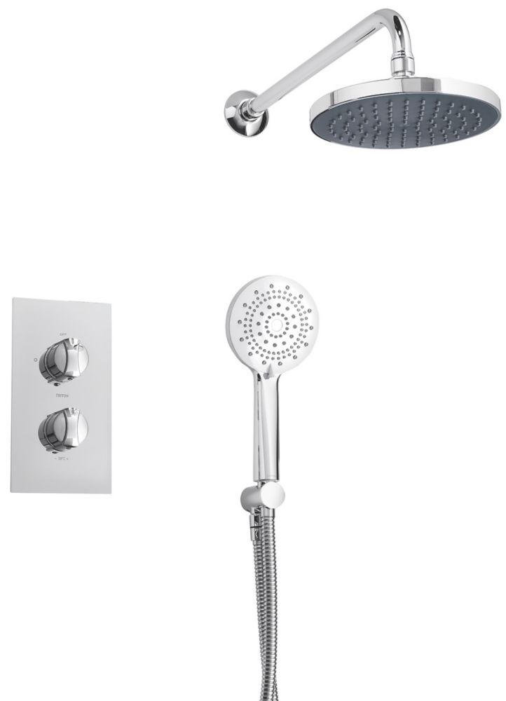 Image of Triton Rear-Fed Concealed Chrome Thermostatic Dual Control Mixer 