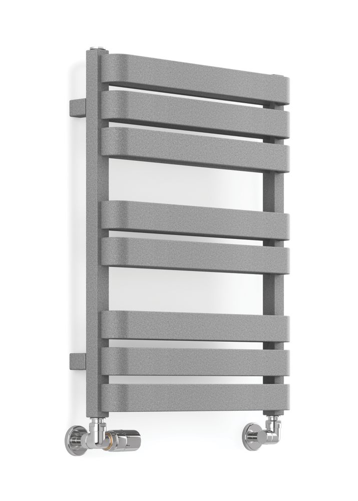 Image of Terma Warp T Bold Designer Towel Rail 655m x 500mm Grey / Silver 1569BTU 
