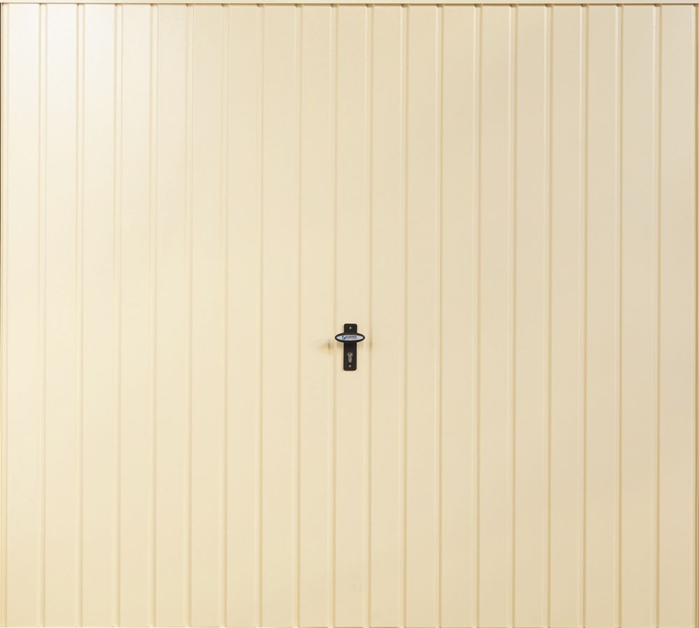 Image of Gliderol Vertical 7' x 7' Non-Insulated Frameless Steel Up & Over Garage Door Ivory 