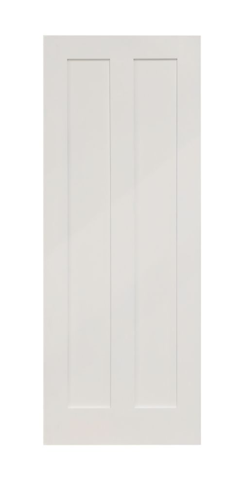 Image of Primed White Wooden 2-Panel Shaker Internal Door 1981mm x 838mm 