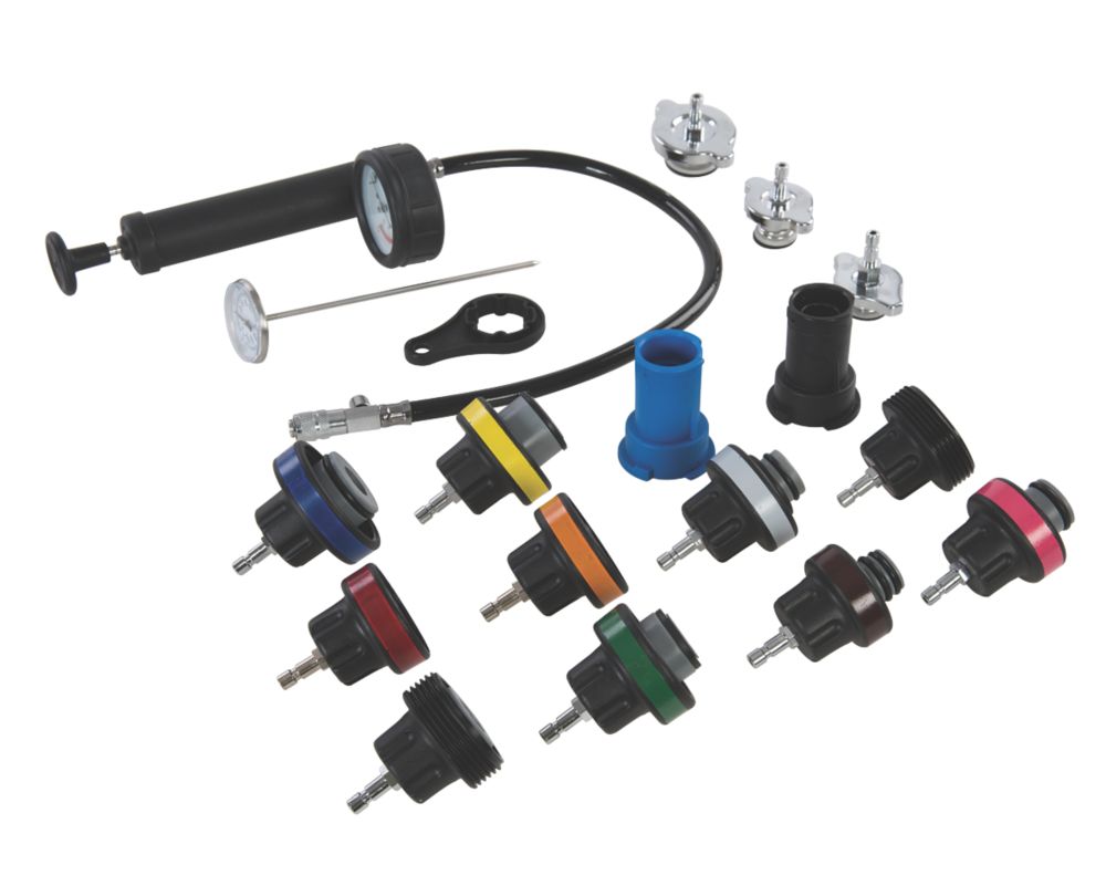 Image of Silverline Radiator Pressure Test Kit 18 Pieces 