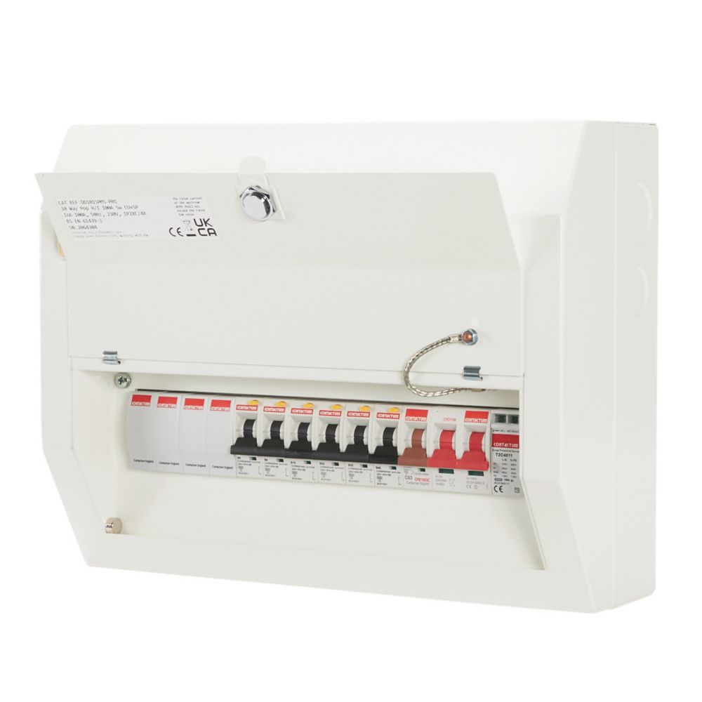 Image of Contactum Defender 1.0 12-Module 6-Way Populated Main Switch Consumer Unit with SPD 