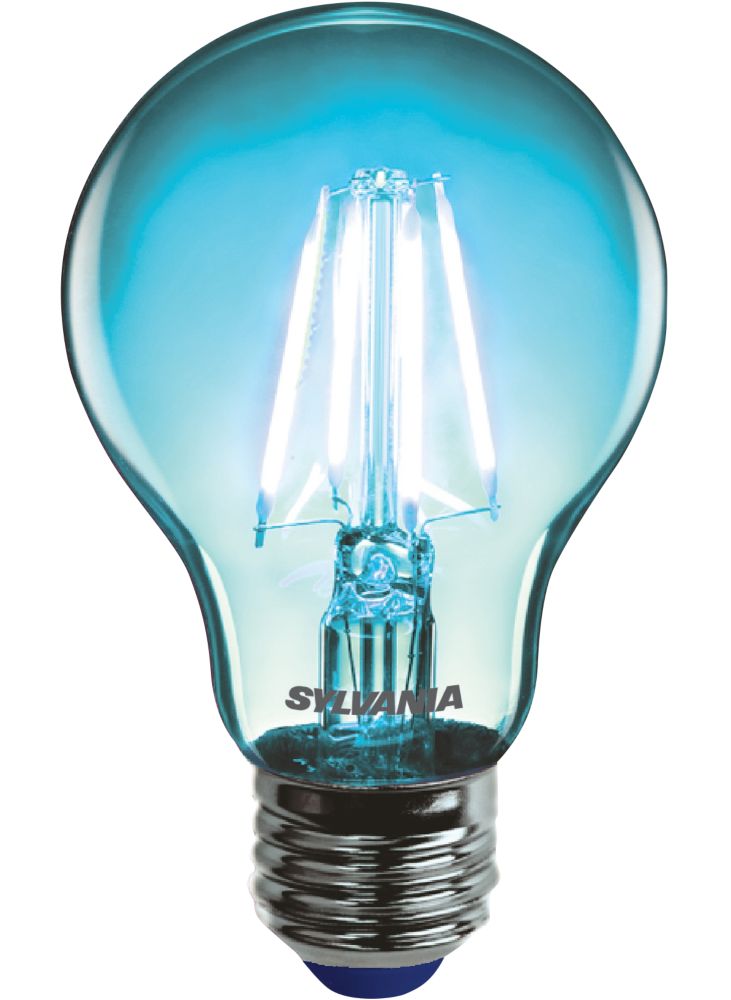 Image of Sylvania Helios Chroma ES A60 Blue LED Light Bulb 4W 