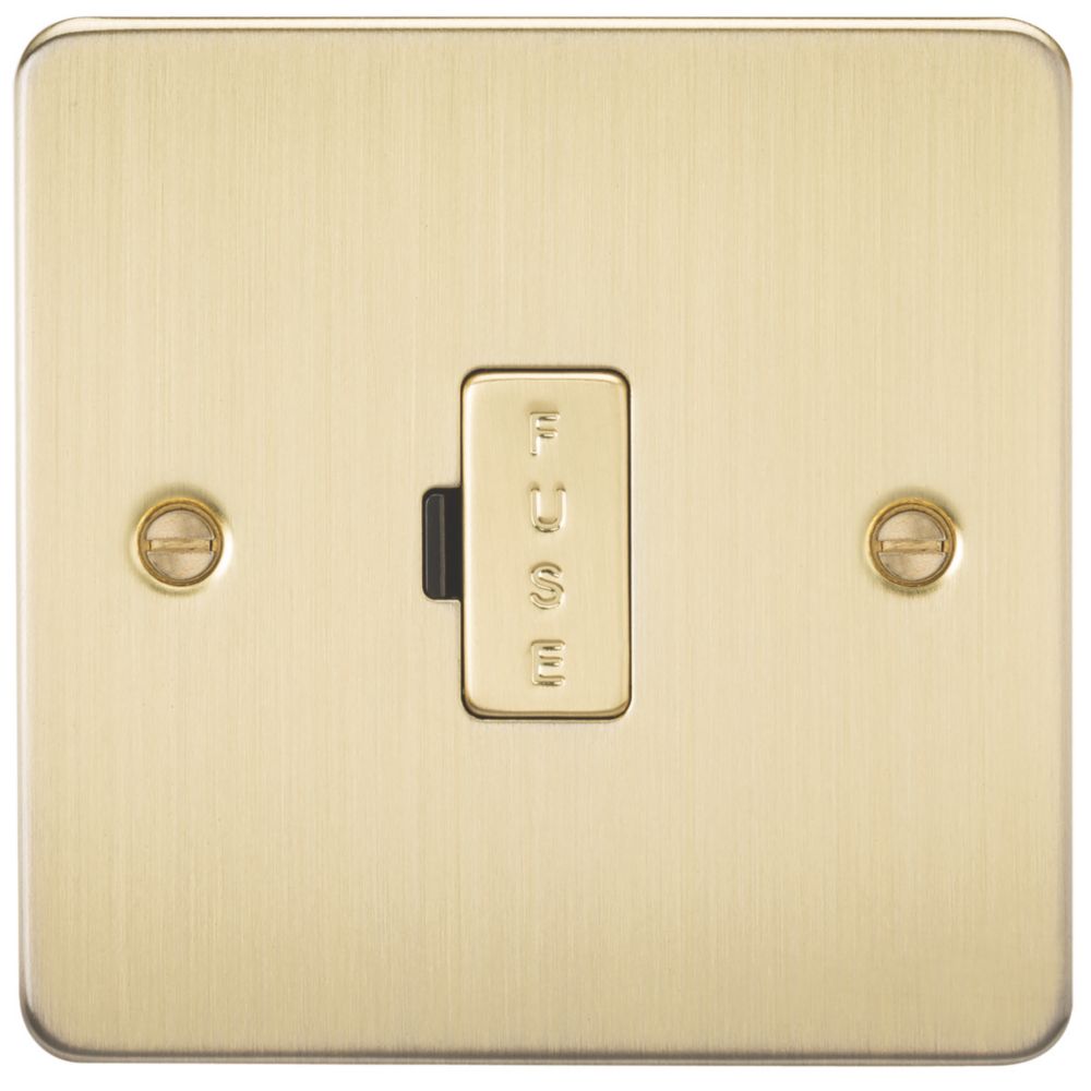 Image of Knightsbridge 13A Unswitched Fused Spur Brushed Brass 