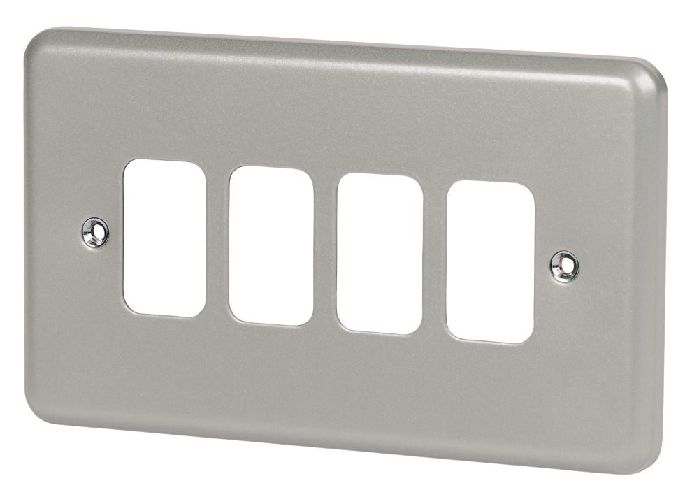 Image of MK Grid Plus 4-Module Grid Faceplate Grey 