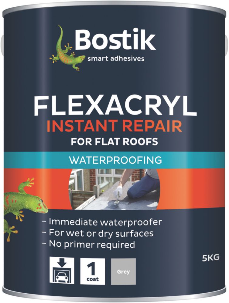 Image of Bostik Flexacryl Roof Repair Compound Grey 5kg 