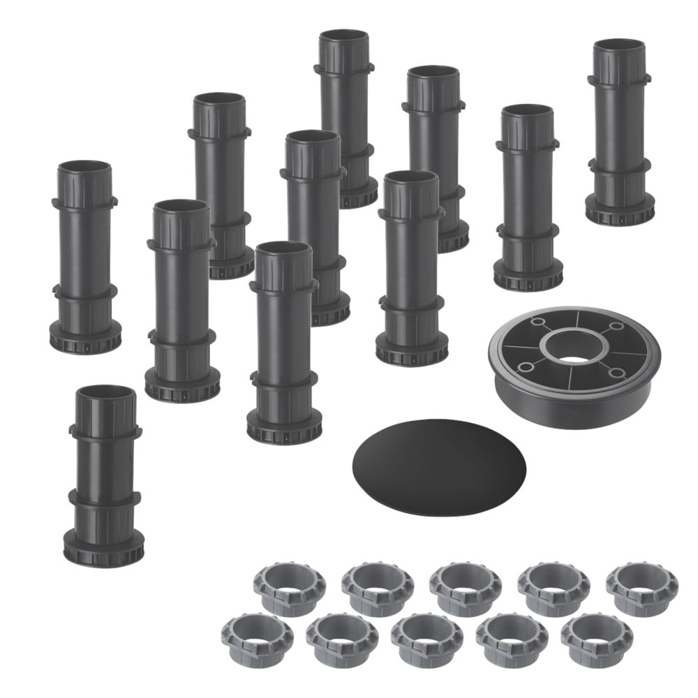 Image of Mira Flight Level Tray Riser Leg Set Black / Grey 49mm 11 Pieces 