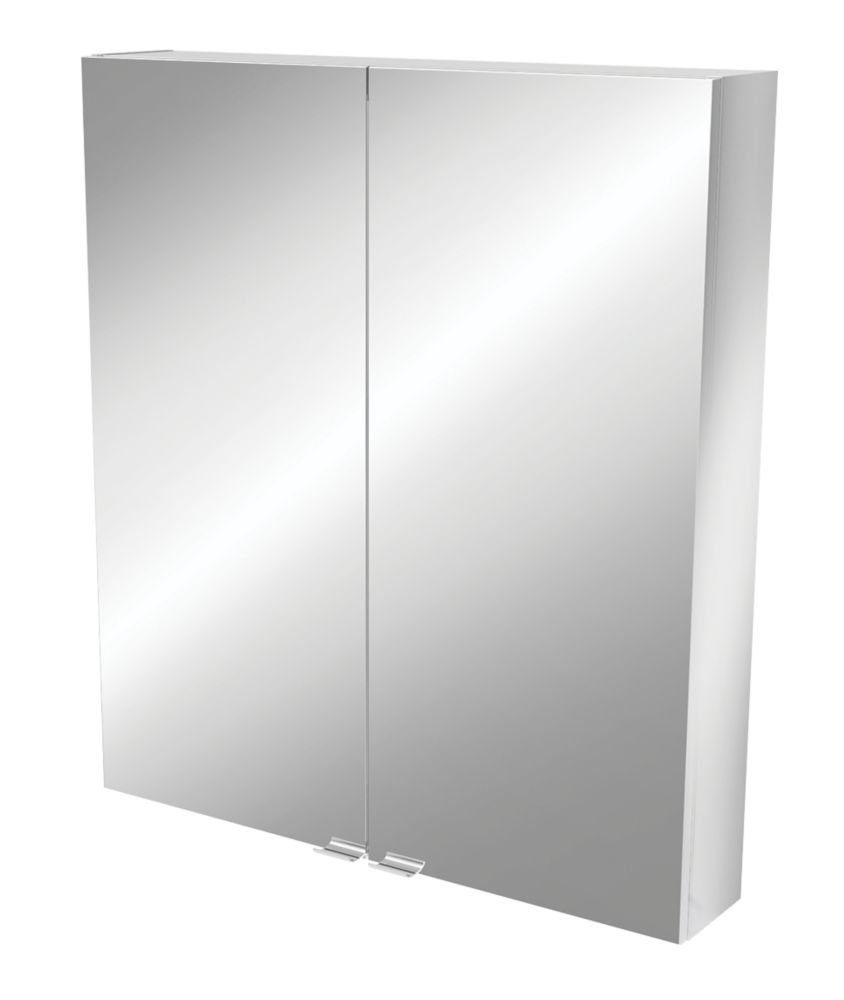 Image of Imandra Bathroom Mirror Cabinet White Gloss 800mm x 150mm x 900mm 
