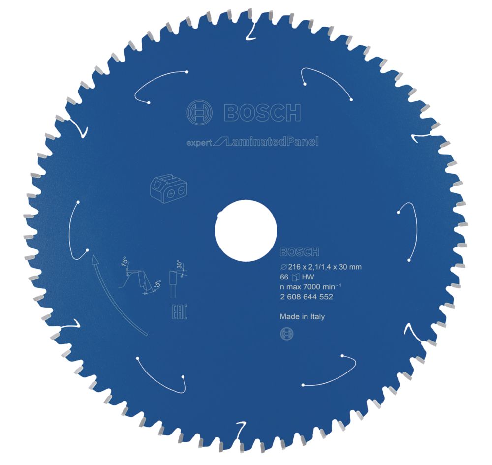 Image of Bosch Expert Laminate Panel Circular Saw Blade 216mm x 30mm 66T 