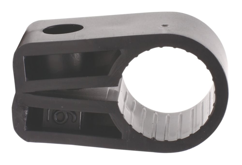 Image of Deta Black Round CC6 Cable Cleat 12.6mm - 15.2mm 25 Pack 