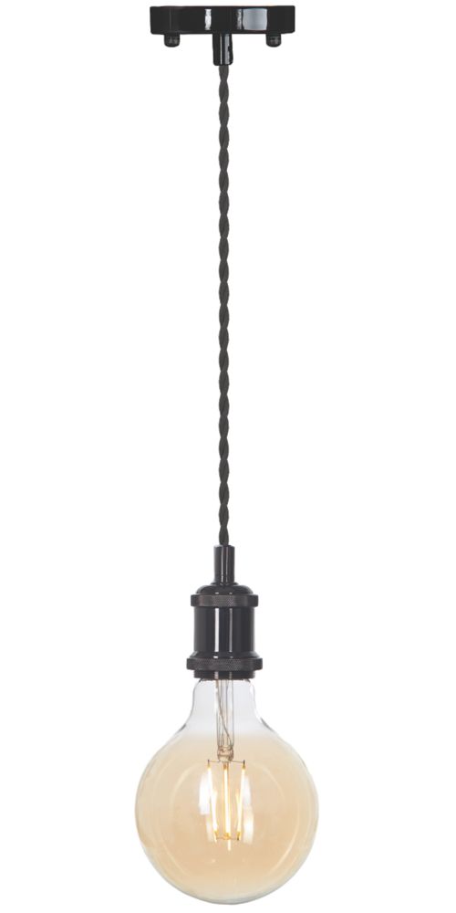 Image of 4lite LED Vintage Pendant Blackened Silver 7.5W 690lm 