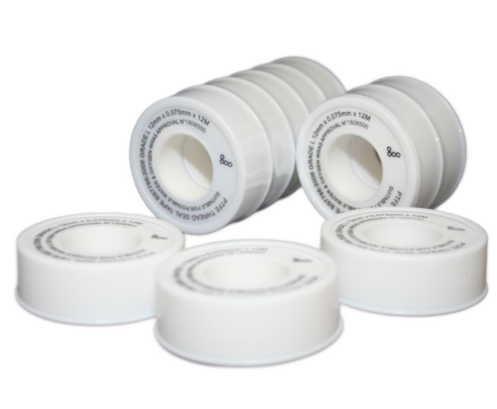 Image of PTFE Tape for Pipe Joints 12m x 12mm 10 Pack 