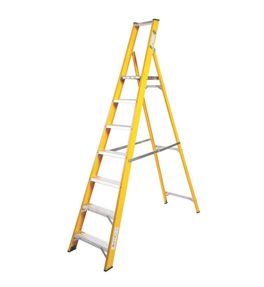Image of Lyte Fibreglass 7-Treads Platform Stepladder 1.48m 