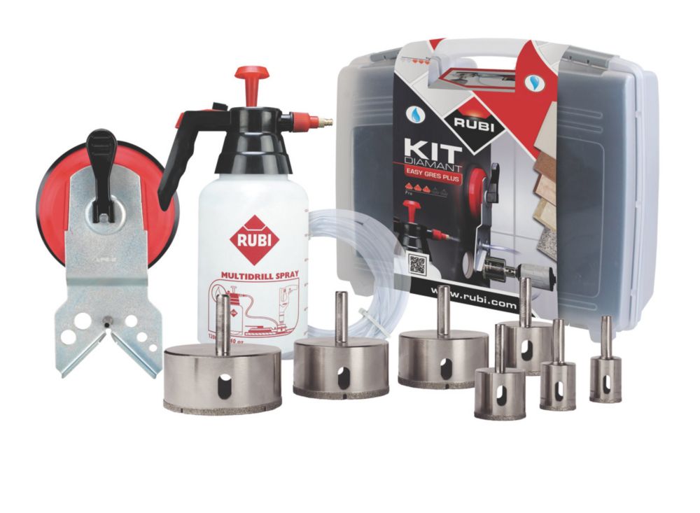 Image of Rubi Easy Gres Plus Tile Drilling Kit 11 Pieces 