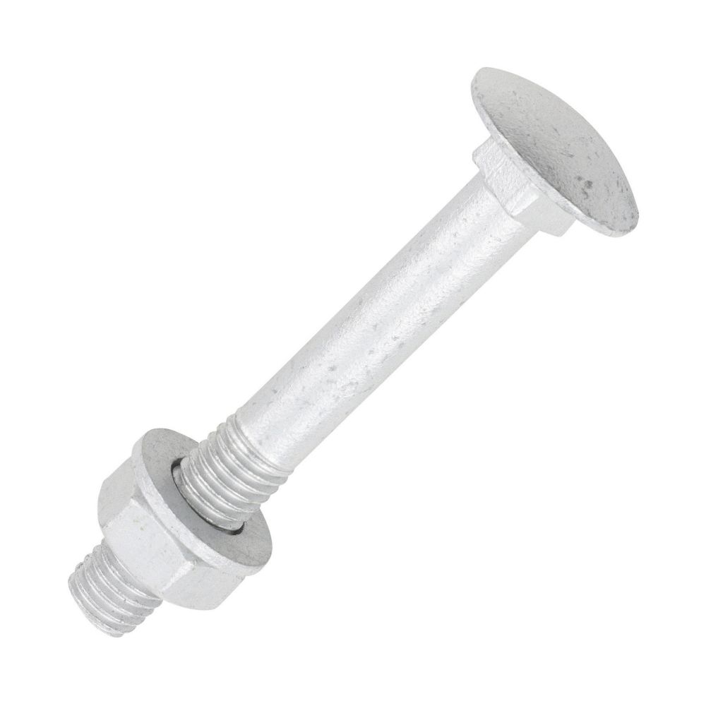 Image of Timco Exterior Coach Bolts Carbon Steel Organic Silver Coating M10 x 75mm 10 Pack 