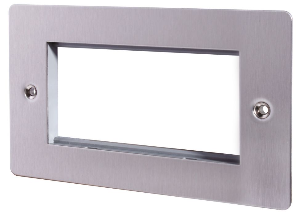 Image of LAP 4-Module Modular Faceplate Brushed Stainless Steel 