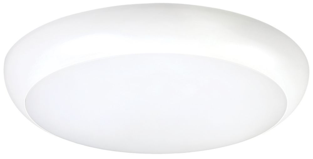 Image of Luceco Sierra Indoor & Outdoor Non-Maintained Emergency Round LED Emergency Bulkhead With Microwave Sensor White 24W 2000lm 