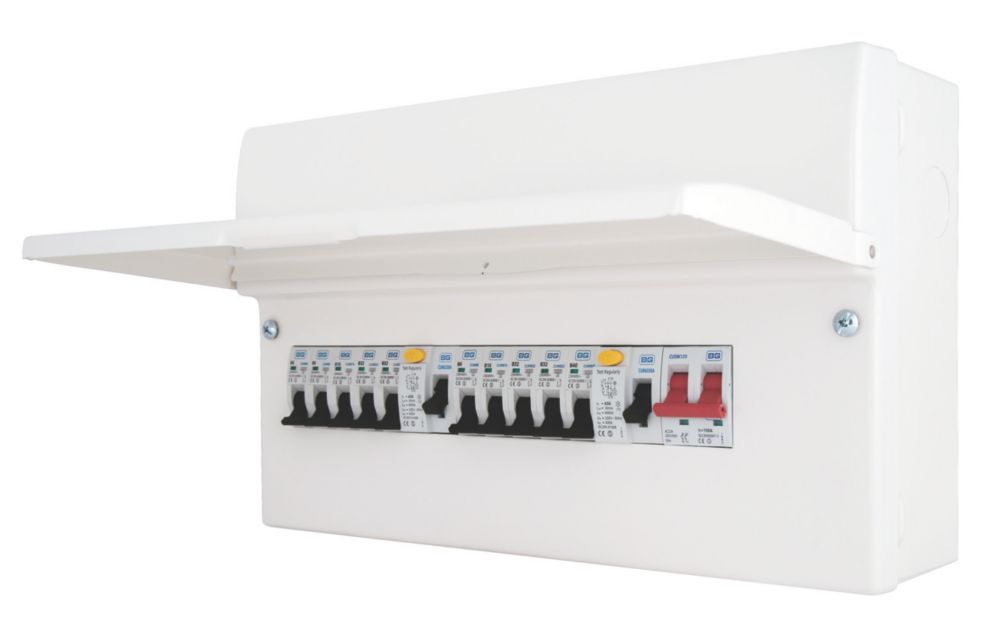 Image of British General Fortress 16-Module 10-Way Populated High Integrity Dual RCD Consumer Unit 
