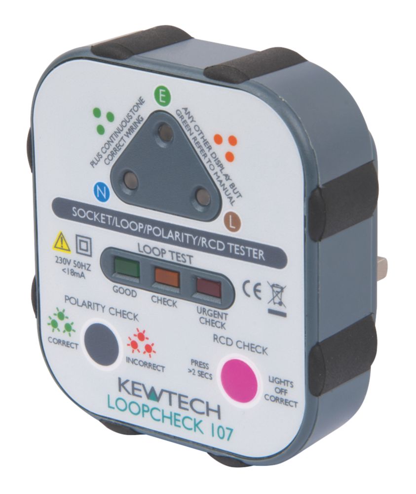 Image of Kewtech Loopcheck 107 13A Advanced Socket Tester 230V AC 