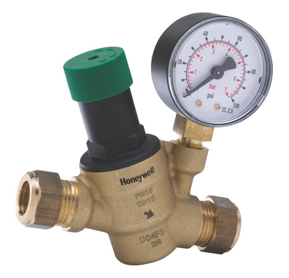 Image of Honeywell Home D04FM Pressure Reducing Valve 1.5-6bar 22mm x 22mm 