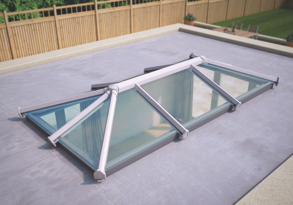 Image of ATT Fabrications Ltd Clear Glass Roof Lantern White 3000 x 1500mm 