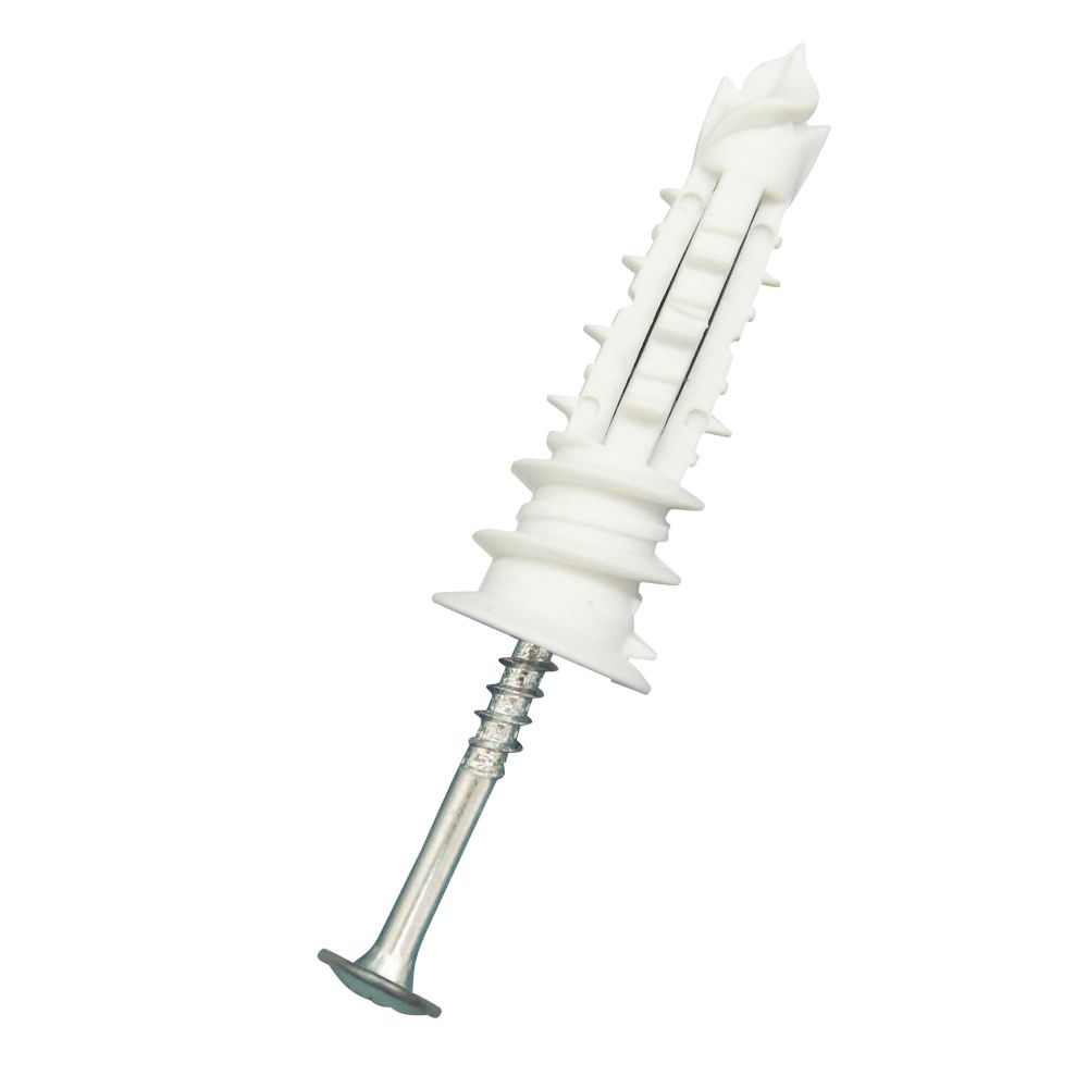 Image of Easyfix Self-Drilling Expansion Plugs with Pan Head Screws Nylon 43mm 50 Pack 