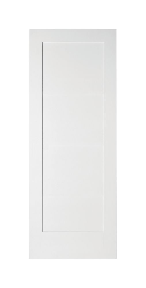 Image of Jeld-Wen Primed White Wooden 1-Panel Shaker Internal Door 1981mm x 610mm 
