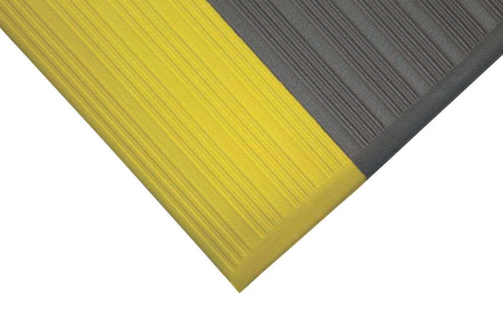 Image of COBA Europe Orthomat Anti-Fatigue Floor Mat Grey / Yellow 18.3m x 1.2m x 9mm 