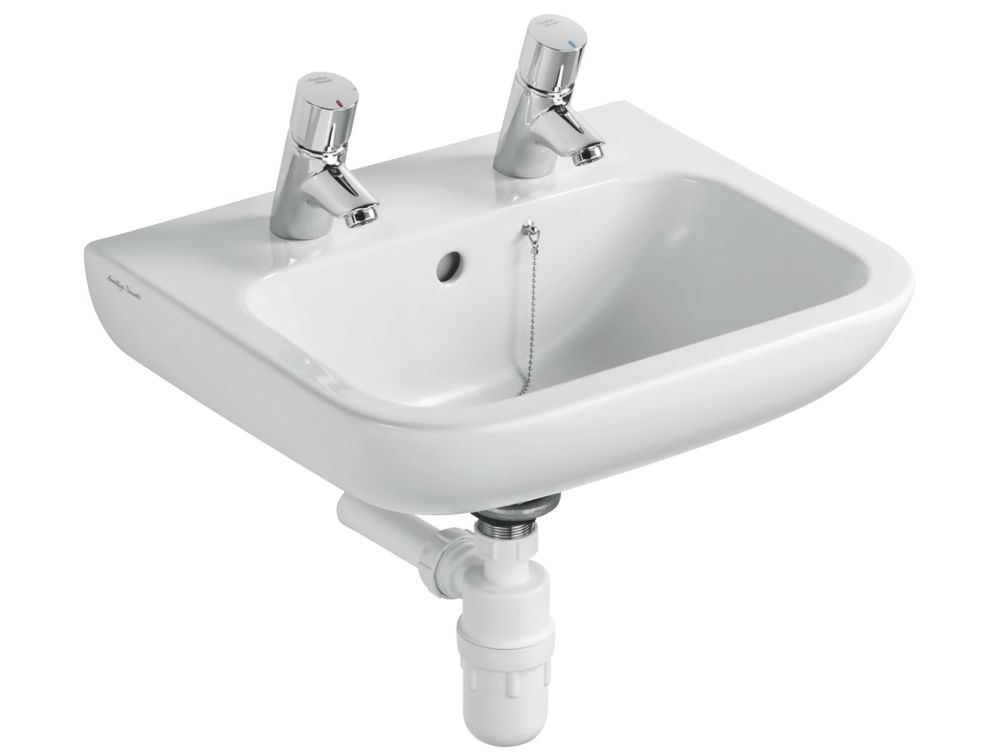 Image of Armitage Shanks Portman 21 Hand Rinse Washbasin with Overflow 2 Tap Holes 500mm 