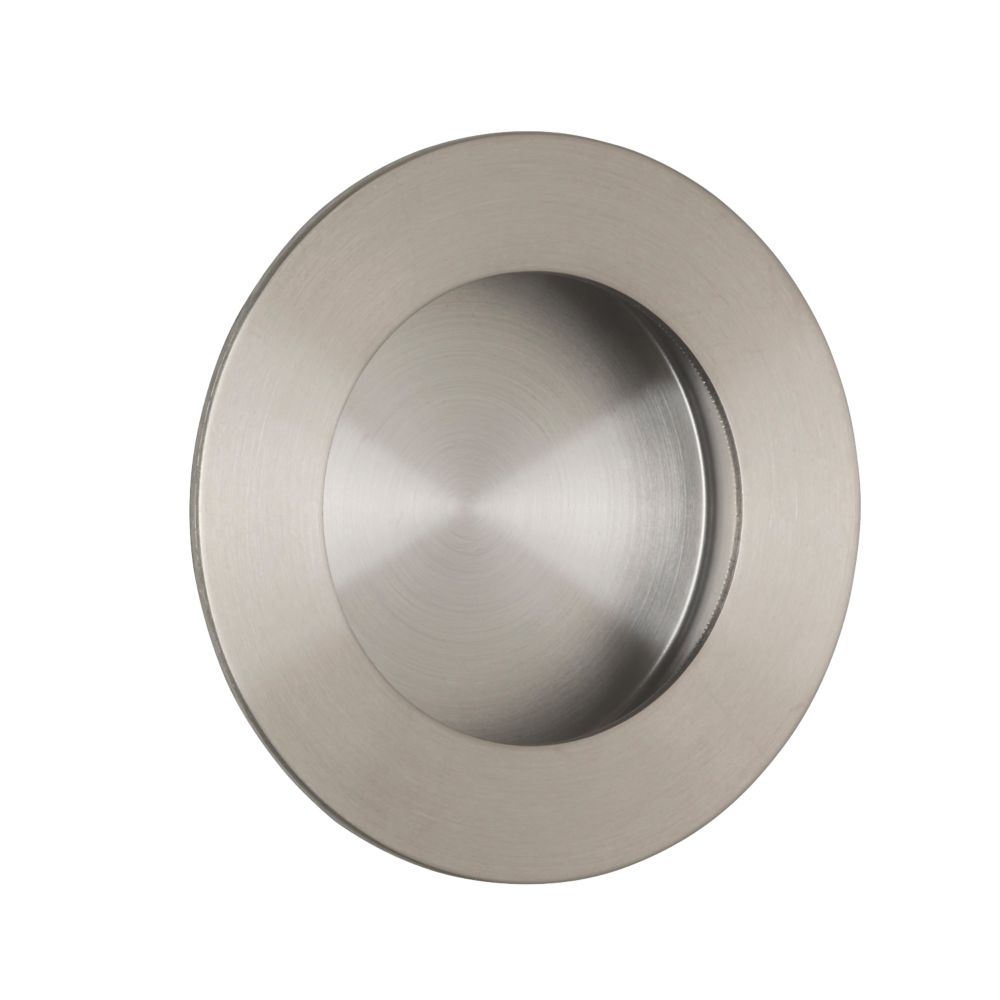 Image of Eurospec Circular Flush Pull Handle 78mm Satin Stainless Steel 