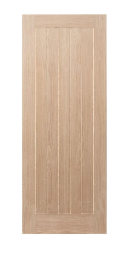 Image of Unfinished Oak Wooden Cottage Internal Door 1981mm x 457mm 