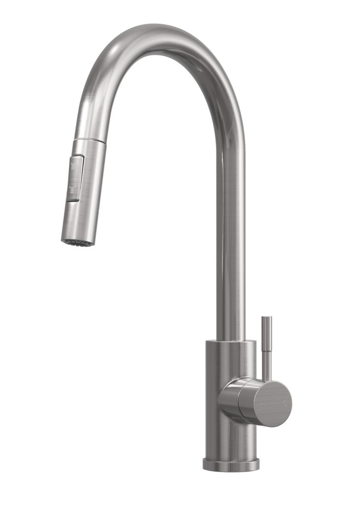 Image of ETAL Cato Pull-Out Kitchen Mixer Tap Brushed Steel 