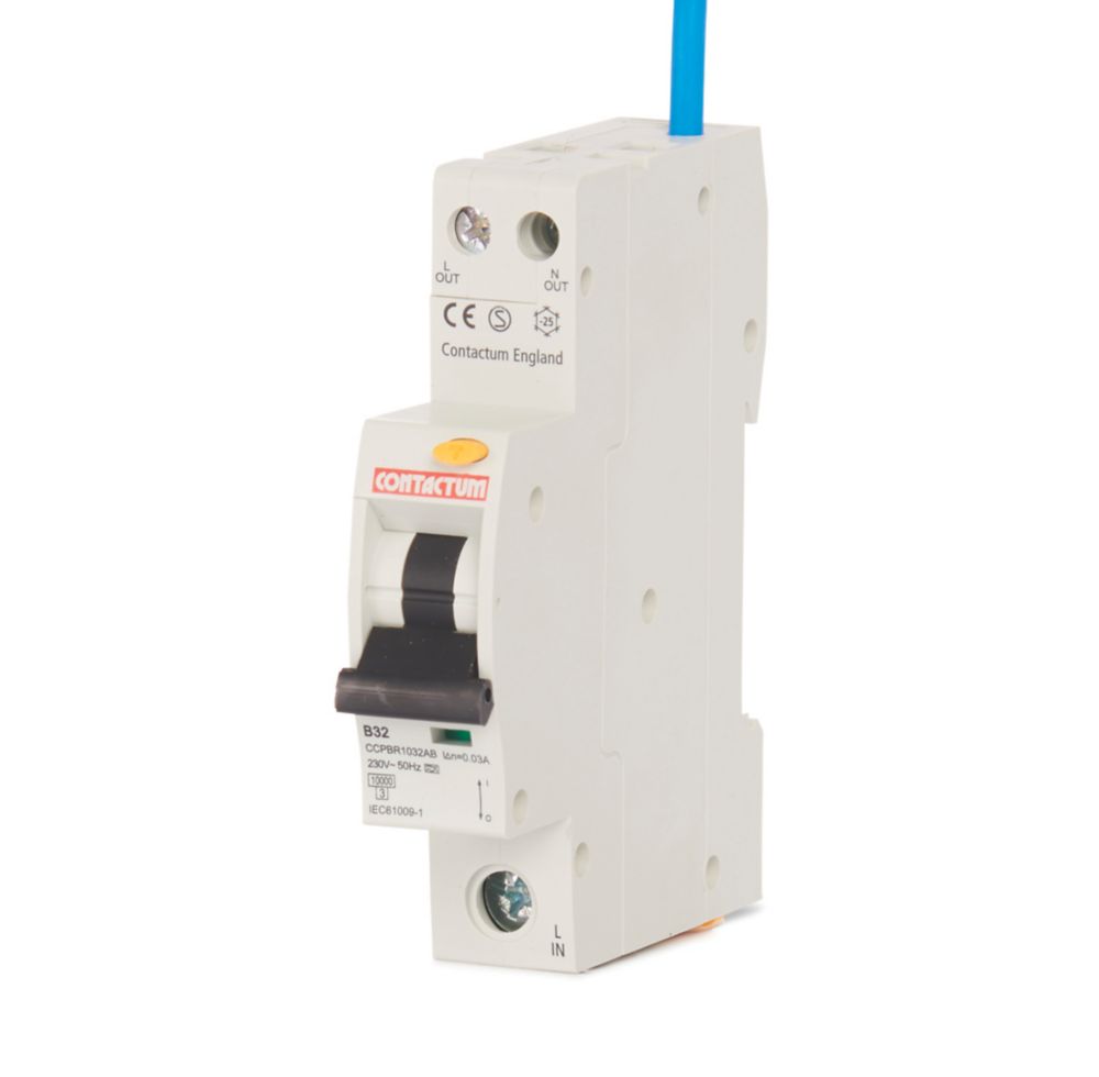 Image of Contactum Defender 32A 30mA SP Type B Compact RCBO 