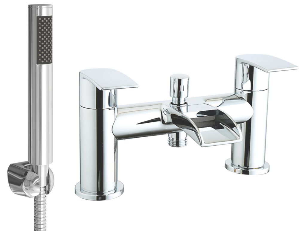Image of ETAL Water Deck-Mounted Bath Shower Mixer Tap Polished Chrome 