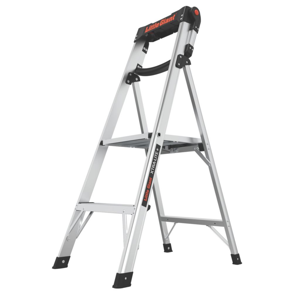 Image of Little Giant Xtra-Lite Plus Aerospace Grade Aluminium 2-Treads Platform Stepladder With Handrail 0.53m 
