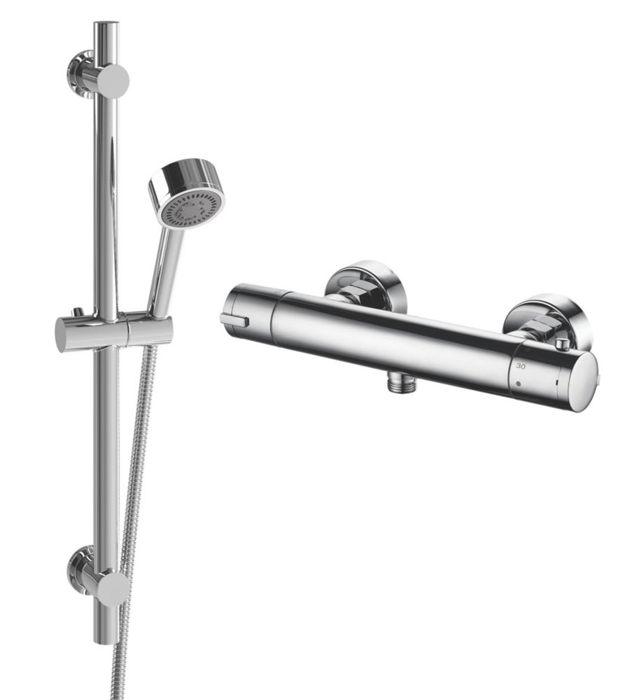 Image of ETAL Harlow Rear-Fed Exposed Polished Chrome Thermostatic Bar Mixer Shower 