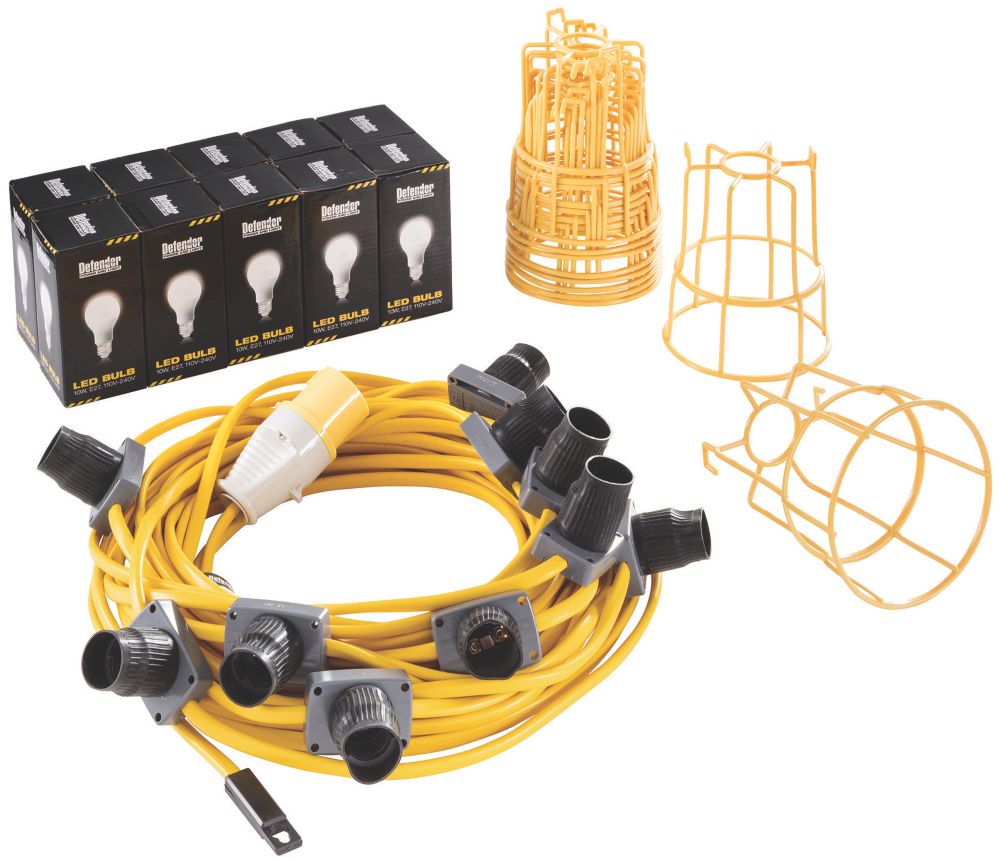 Image of Defender 22m LED Festoon Lighting Chain 10W 8000lm 