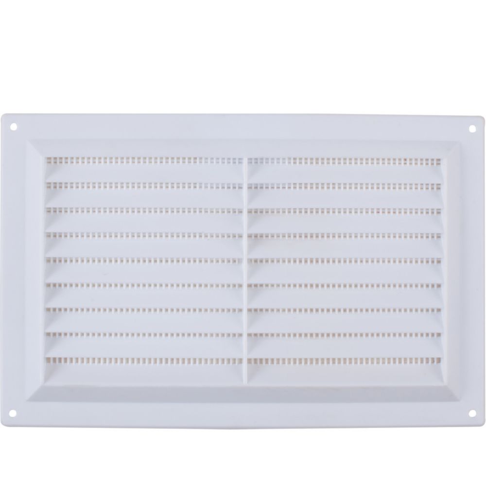 Image of Map Vent Fixed Louvre Vent with Flyscreen White 229mm x 152mm 