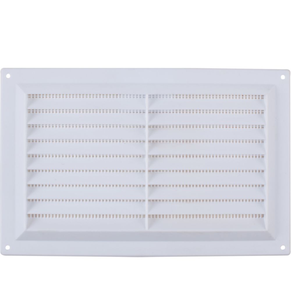 Image of Map Vent Fixed Louvre Vent with Flyscreen White 229mm x 152mm 