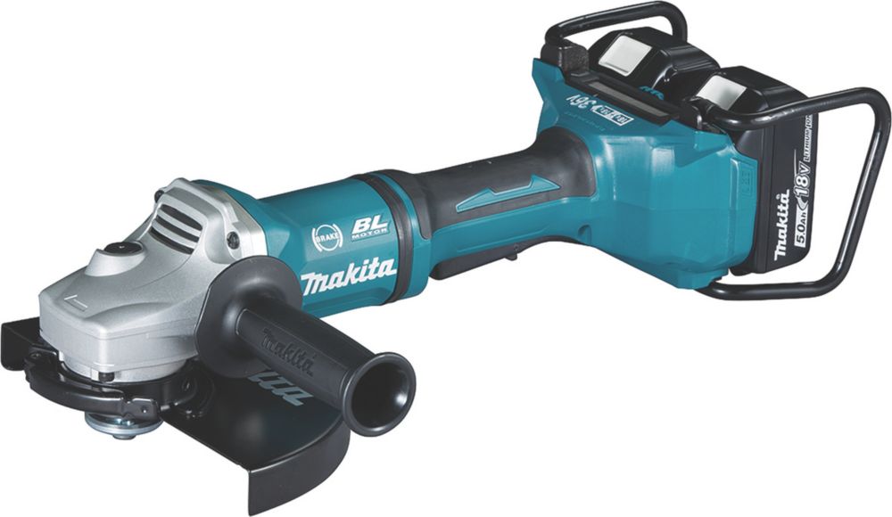 Image of Makita DGA900PT2 36V 2 x 5.0Ah Li-Ion LXT 9" Brushless Cordless Angle Grinder 