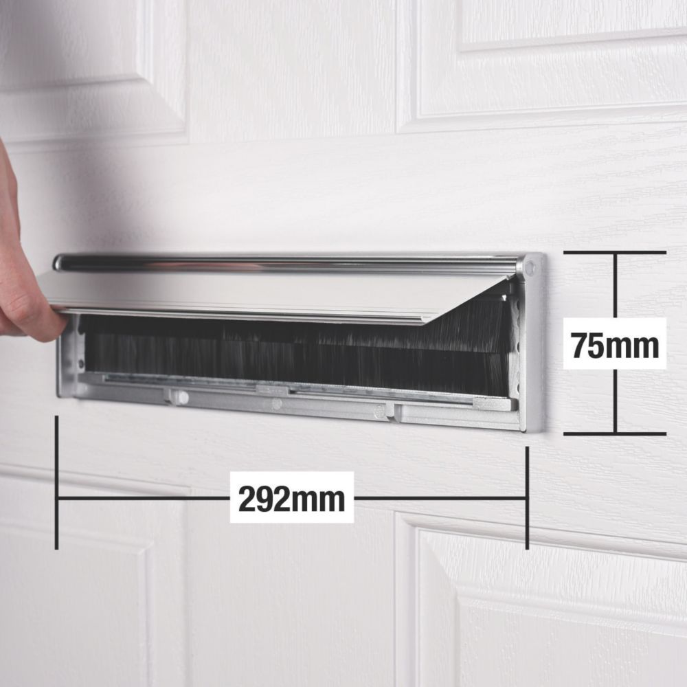 Image of Stormguard Brush Letter Plate Chrome 292mm x 75mm 